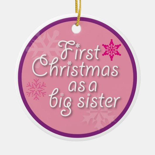 Eerste Kerstmis als grote zuster Keramisch Ornament (Voorkant)
