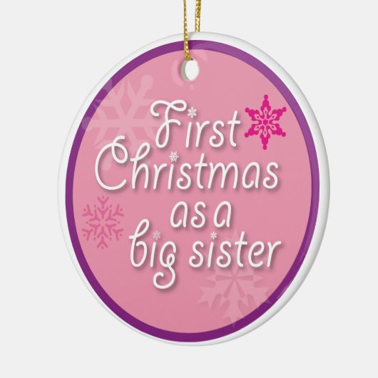 Eerste Kerstmis als grote zuster Keramisch Ornament (Links)