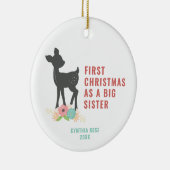 Eerste Kerstmis als grote zuster, persoonlijke voo Keramisch Ornament (Rechts)