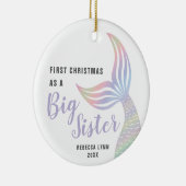 Eerste Kerstmis als grote zuster persoonlijke Zeem Keramisch Ornament (Rechts)