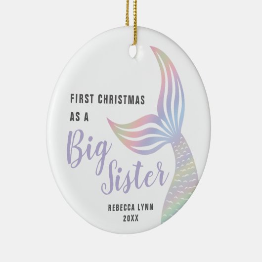 Eerste Kerstmis als grote zuster persoonlijke Zeem Keramisch Ornament (Rechts)