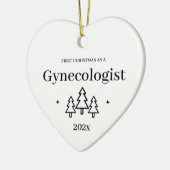 Eerste Kerstmis als gynaecoloog 2024 Keramisch Ornament (Links)