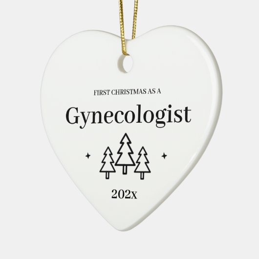 Eerste Kerstmis als gynaecoloog 2024 Keramisch Ornament (Links)
