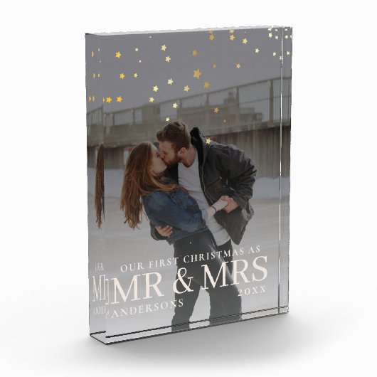 Eerste kerstmis als het romantische koppel meneer  fotoblokken (Links)