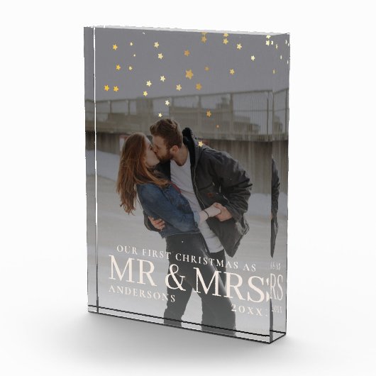 Eerste kerstmis als het romantische koppel meneer  fotoblokken (Rechts)