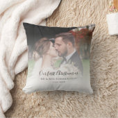 Eerste Kerstmis als huwelijksfoto aangepast Kussen (Deken)