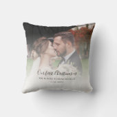 Eerste Kerstmis als huwelijksfoto aangepast Kussen (Achterkant)