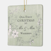 Eerste Kerstmis als Inspirerend van de heer & mevr Keramisch Ornament (Links)