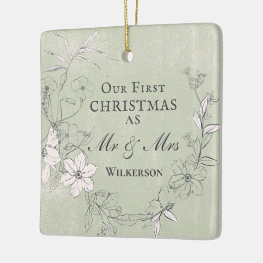 Eerste Kerstmis als Inspirerend van de heer & mevr Keramisch Ornament (Links)