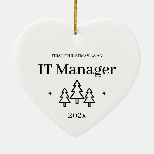 Eerste Kerstmis als IT Manager 2024 Keramisch Ornament (Achterkant)