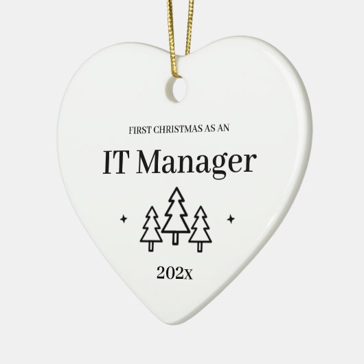 Eerste Kerstmis als IT Manager 2024 Keramisch Ornament (Links)