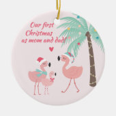 Eerste Kerstmis als mam en pap kerstman Keramisch Ornament (Voorkant)