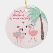 Eerste Kerstmis als mam en pap kerstman Keramisch Ornament (Achterkant)