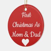 Eerste Kerstmis als mam- en pap-versiering Keramisch Ornament (Links)