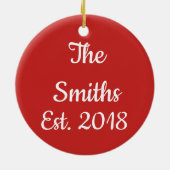 Eerste Kerstmis als mam- en pap-versiering Keramisch Ornament (Achterkant)