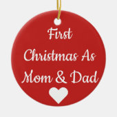 Eerste Kerstmis als mam- en pap-versiering Keramisch Ornament (Voorkant)