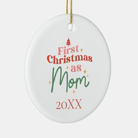 Eerste Kerstmis als mam Nieuw kerstfeest Keramisch Ornament (Rechts)