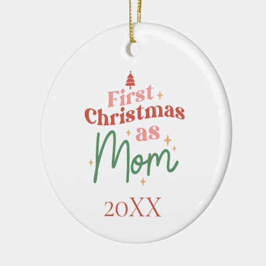 Eerste Kerstmis als mam Nieuw kerstfeest Keramisch Ornament (Links)