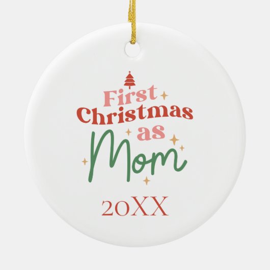 Eerste Kerstmis als mam Nieuw kerstfeest Keramisch Ornament (Achterkant)