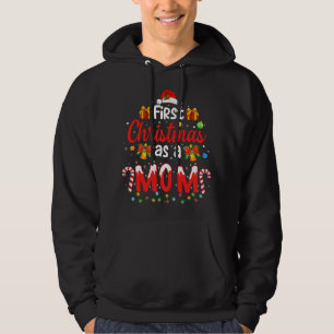 Eerste Kerstmis Als Mam Santa Hoed Lelijke Kerstmi Hoodie