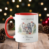 Eerste Kerstmis als Mam Waterverf Baby Olifant Mok