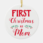 Eerste Kerstmis als mam wit met foto Keramisch Ornament (Voorkant)