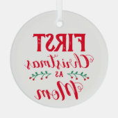 Eerste Kerstmis als mam-witte keepomwille Glas Ornament (Achterkant)