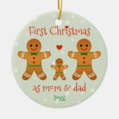 Eerste Kerstmis als mama en papa - Gingerbrood Man Keramisch Ornament (Voorkant)