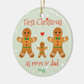 Eerste Kerstmis als mama en papa - Gingerbrood Man Keramisch Ornament (Links)