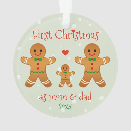 Eerste Kerstmis als mama en papa - Gingerbrood Man Ornament (achterkant)