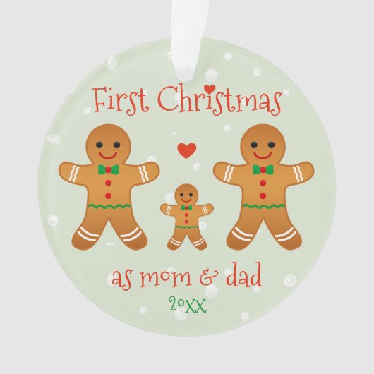 Eerste Kerstmis als mama en papa - Gingerbrood Man Ornament (voorkant)