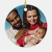 Eerste Kerstmis als mama en papa met foto Keramisch Ornament (Achterkant)