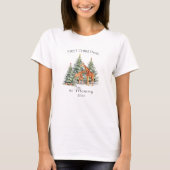 Eerste Kerstmis als Mama Jaar Schattigee Giraffes  T-shirt (Voorkant)