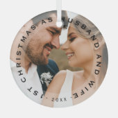 Eerste Kerstmis als man en vrouw Glas Ornament (Voorkant)
