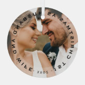 Eerste Kerstmis als man en vrouw Glas Ornament (Achterkant)