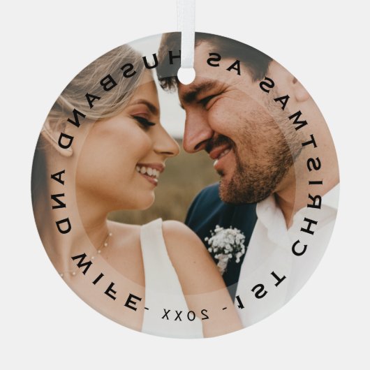 Eerste Kerstmis als man en vrouw Glas Ornament (Achterkant)