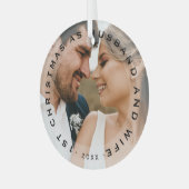 Eerste Kerstmis als man en vrouw Glas Ornament (Voorkant links)