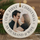 Eerste Kerstmis als man en vrouw Keramisch Ornament