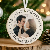 Eerste Kerstmis als man en vrouw Keramisch Ornament