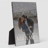 Eerste kerstmis als meneer en mevrouw Romantisch K Fotoplaat (Zijkant)