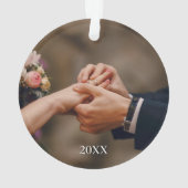 Eerste kerstmis als meneer & mevrouw 2 foto ornament (achterkant)