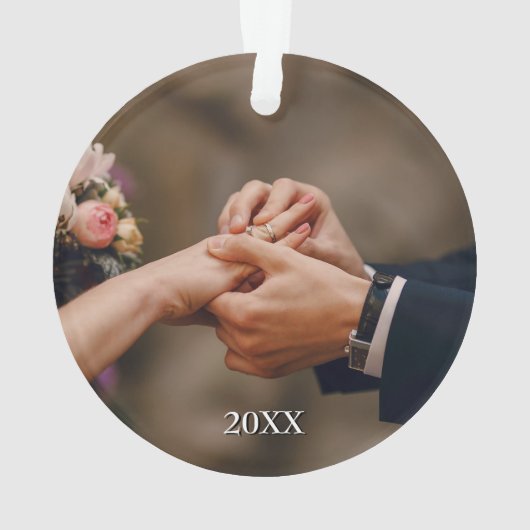 Eerste kerstmis als meneer & mevrouw 2 foto ornament (achterkant)