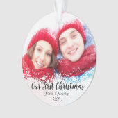 Eerste kerstmis als meneer & mevrouw Foto Ornament (voorkant)