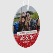 Eerste Kerstmis als Meneer & Mevrouw Foto's Ornament (voorkant)