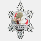 Eerste Kerstmis als mevrouw en mevrouw Keepomwille Tin Sneeuwvlok Ornament (Rechts)