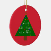Eerste Kerstmis als Mevrouw Gepersonaliseerd Ornam Keramisch Ornament (Rechts)