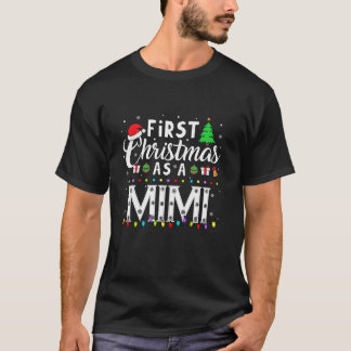 Eerste Kerstmis als Mimi Funny Kerstmis Nieuw Mimi T-shirt
