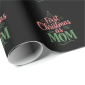 Eerste Kerstmis als moeder bijpassende Kerstmis Cadeaupapier (Rol Hoek)