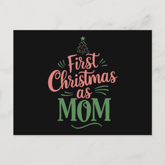 Eerste Kerstmis als moeder bijpassende Kerstmis Feestdagenkaart (Voorkant)