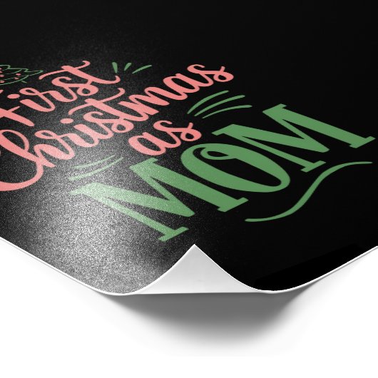 Eerste Kerstmis als moeder bijpassende Kerstmis Foto Afdruk (Hoek)